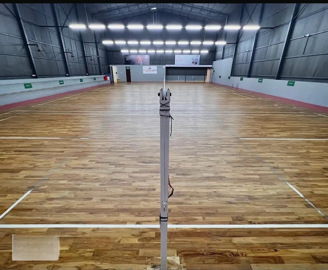 Professional badminton court at Premier Shuttlers Academy Madambakkam